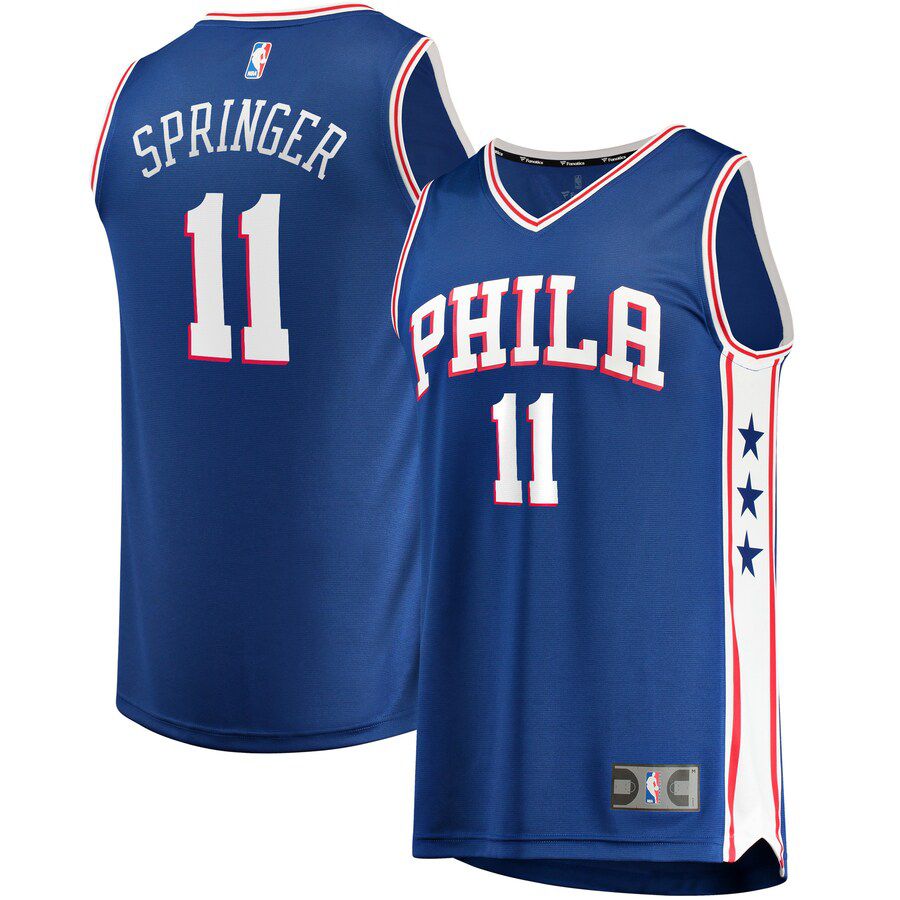 Men Philadelphia 76ers #11 Jaden Springer Fanatics Branded Royal Draft First Round Pick Fast Break Replica NBA Jersey